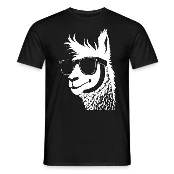 Funny Alpaca Wearing Sunglasses Cool Alpacas - Men's T-Shirt - black - Front - AI Model Male 178 light (178cm)