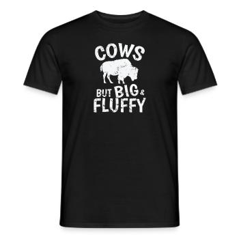 Cows but big & Fluffy Bison Animal - Men's T-Shirt - black - Front - AI Model Male 178 light (178cm)
