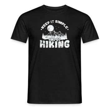 Keep it Simple and go Hiking Outdoor Hobby - Men's T-Shirt - black - Front - AI Model Male 178 light (178cm)
