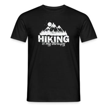 Hiking is my Therapy Natur - Men's T-Shirt - black - Front - AI Model Male 178 light (178cm)