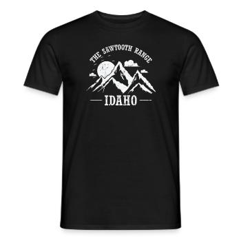 The Sawtooth Range, Idaho, États-Unis - T-shirt homme - noir - Devant - AI Model Male 178 light (178cm)