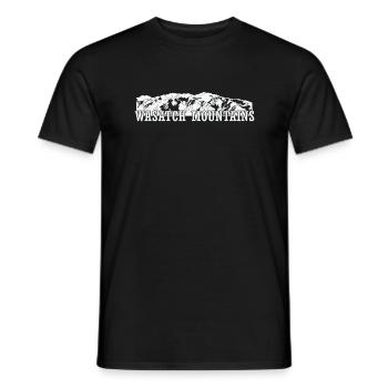 Wasatch Mountains, Rocky Mountains, Utah - Men's T-Shirt - black - Front - AI Model Male 178 light (178cm)