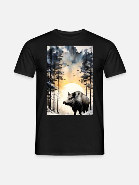 Sanglier - Chasse - T-shirt homme - noir