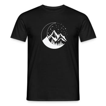 Mountains and Moon Night Sky Orb - Men's T-Shirt - black - Front - AI Model Male 178 light (178cm)
