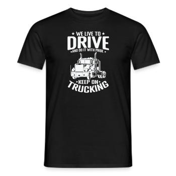 Nous vivons pour conduire et le faisons avec Pride Truck Driver - T-shirt homme - noir - Devant - AI Model Male 178 light (178cm)