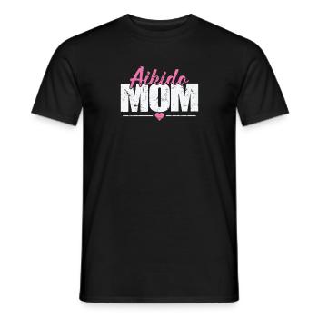 Aikido Mom Training Martial Arts - Men's T-Shirt - black - Front - AI Model Male 178 light (178cm)
