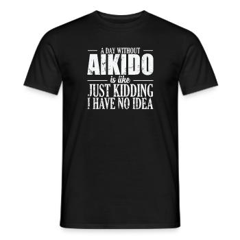 Une journée sans Aïkido ne ressemble à aucun sport d’idée - T-shirt homme - noir - Devant - AI Model Male 178 light (178cm)
