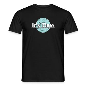C’est le moment de l’horloge - T-shirt homme - noir - Devant - AI Model Male 178 light (178cm)