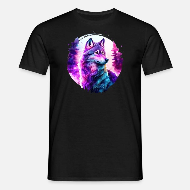Wolf - Männer T-Shirt - Schwarz