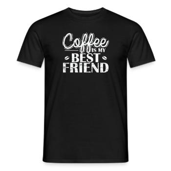 Coffee is my best Friend Koffein Café Aroma - Männer T-Shirt - Schwarz - Vorne - AI Model Male 178 light (178cm)