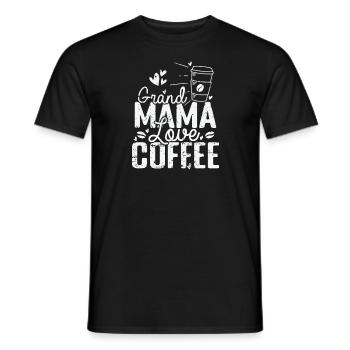 Grandmama Love Coffee Caffeine Café - Men's T-Shirt - black - Front - AI Model Male 178 light (178cm)