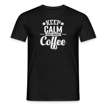 Keep Calm and make Coffee Caffeine - Men's T-Shirt - black - Front - AI Model Male 178 light (178cm)