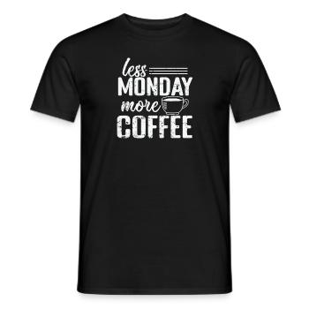 Less Monday more Coffee Caffeine - Men's T-Shirt - black - Front - AI Model Male 178 light (178cm)