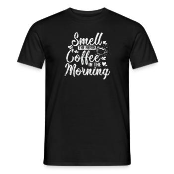 Smell the Fresh Coffee in the Morning Caffeine - Men's T-Shirt - black - Front - AI Model Male 178 light (178cm)
