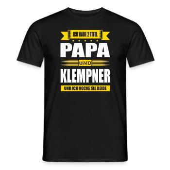 Zwei Titel Papa Und Klempner Meister - Männer T-Shirt - Schwarz - Vorne - AI Model Male 178 light (178cm)