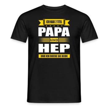 Zwei Titel Papa Und HEP Heilerziehungspfleger - Männer T-Shirt - Schwarz - Vorne - AI Model Male 178 light (178cm)