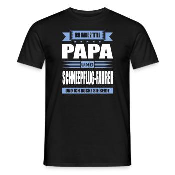 Zwei Titel Papa Und Schneepflugfahrer Winterdienst - Männer T-Shirt - Schwarz - Vorne - AI Model Male 178 light (178cm)