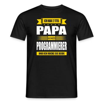 Zwei Titel Papa Und Programmierer IT Techniker - Männer T-Shirt - Schwarz - Vorne - AI Model Male 178 light (178cm)