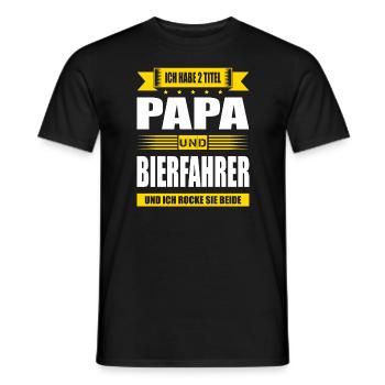 Zwei Titel Papa Und Bierfahrer Bier Lieferant - Männer T-Shirt - Schwarz - Vorne - AI Model Male 178 light (178cm)