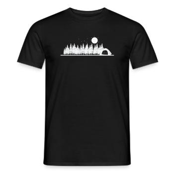 Camping im Wald Urlaub Berge Freiheit - Männer T-Shirt - Schwarz - Vorne - AI Model Male 178 light (178cm)