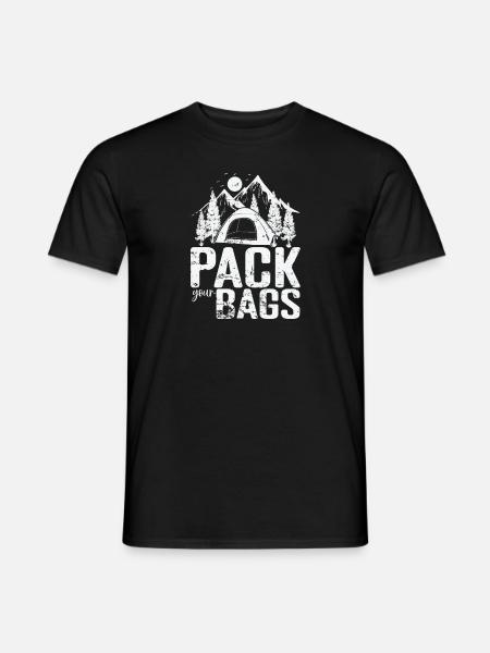 Pack your Bags Camping Urlaub Freiheit - Männer T-Shirt - Schwarz