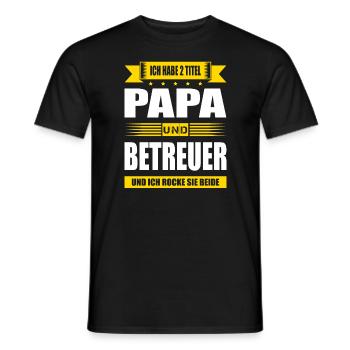 Zwei Titel Papa Und Betreuer Sozialdienst - Männer T-Shirt - Schwarz - Vorne - AI Model Male 178 light (178cm)