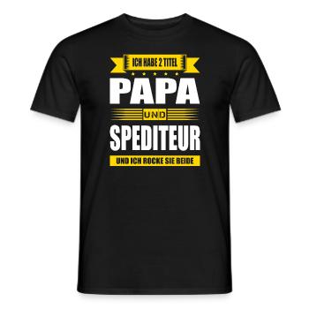Zwei Titel Papa Und Spediteur Speditionskaufmann - Männer T-Shirt - Schwarz - Vorne - AI Model Male 178 light (178cm)