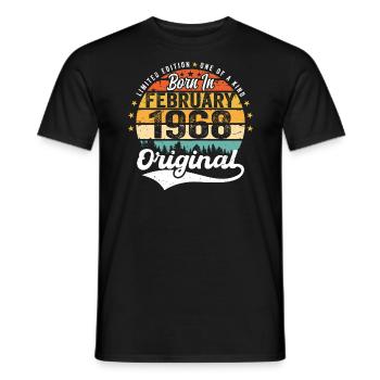 Né en février 1968 - cadeau d'anniversaire - T-shirt homme - noir - Devant - AI Model Male 178 light (178cm)
