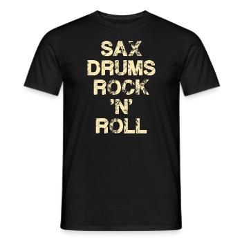 Saxophone Batterie Rock 'N' Roll - T-shirt homme - noir - Devant - AI Model Male 178 light (178cm)