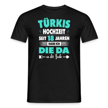 18 Hochzeitstag Paare 18 Jahre Ehe Türkishochzeit - Männer T-Shirt - Schwarz - Vorne - AI Model Male 178 light (178cm)