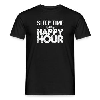 Sleep Time is my Happy Hour Night Hobby - Men's T-Shirt - black - Front - AI Model Male 178 light (178cm)