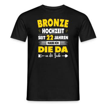 22. Hochzeitstag 22 Jahre Ehe Bronzehochzeit - Männer T-Shirt - Schwarz - Vorne - AI Model Male 178 light (178cm)