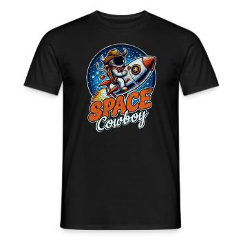 Space Cowboy - Men's T-Shirt - black - Front - AI Model Male 178 light (178cm)