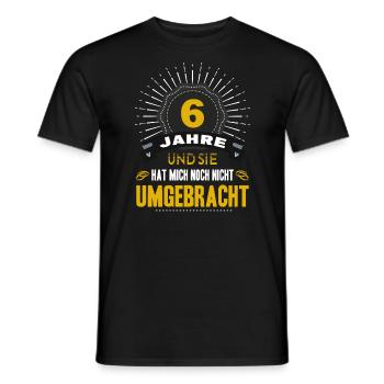 6 Hochzeitstag Mann 6 Jahre Ehe Zuckerhochzeit - Männer T-Shirt - Schwarz - Vorne - AI Model Male 178 light (178cm)