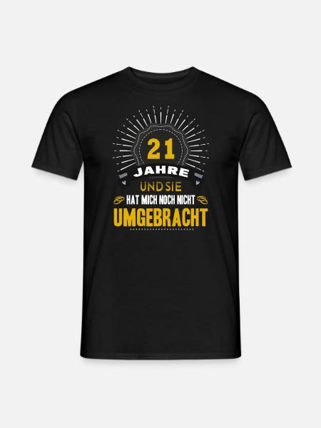 21 Hochzeitstag Mann 21 Jahre Ehe Opalhochzeit - Männer T-Shirt - Schwarz