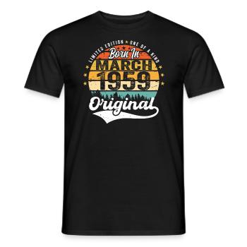 Mars 1959 Vintage Vintage rétro anniversaire 1959 - T-shirt homme - noir - Devant - AI Model Male 178 light (178cm)