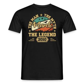 March 2010 Anniversary 2010 Legends March - Men's T-Shirt - black - Front - AI Model Male 178 light (178cm)
