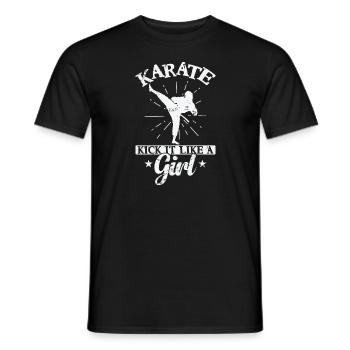 Karaté Kick it like a Girl - T-shirt homme - noir - Devant - AI Model Male 178 light (178cm)