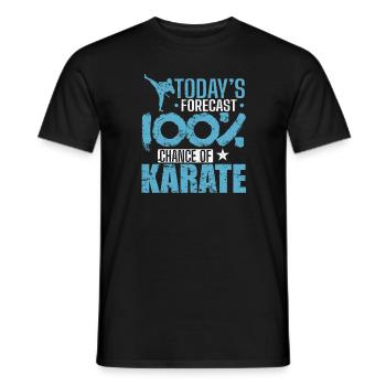 Prévisions d’aujourd’hui : 100 % de chances de karaté - T-shirt homme - noir - Devant - AI Model Male 178 light (178cm)