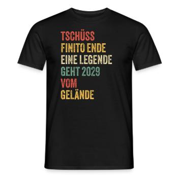 Rentner Rente 2029 Sprüche Ruhestand Geschenk - Männer T-Shirt - Schwarz - Vorne - AI Model Male 178 light (178cm)