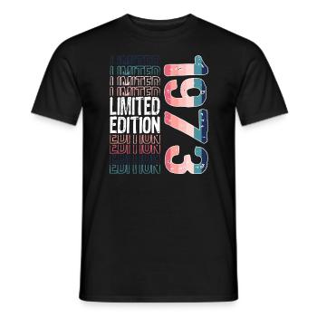 Edition limitée depuis 1973 Anniversaire Millésime 1973 - T-shirt homme - noir - Devant - AI Model Male 178 light (178cm)