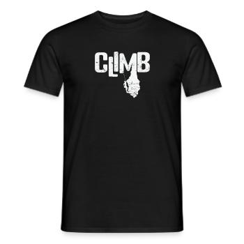 Climb Bouldering - Men's T-Shirt - black - Front - AI Model Male 178 light (178cm)