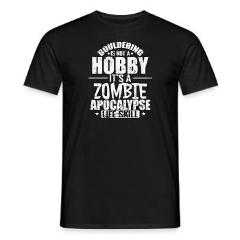 L’escalade de bloc est une compétence de vie de l’apocalypse zombie - T-shirt homme - noir - Devant - AI Model Male 178 light (178cm)