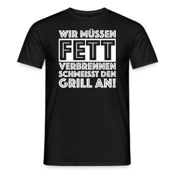Schmeisst den Grill an | Fleisch, Bier, Party - Männer T-Shirt - Schwarz - Vorne - AI Model Male 178 light (178cm)