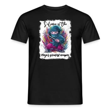 Silence is the Ninja's greatest weapon - Men's T-Shirt - black - Front - AI Model Male 178 light (178cm)