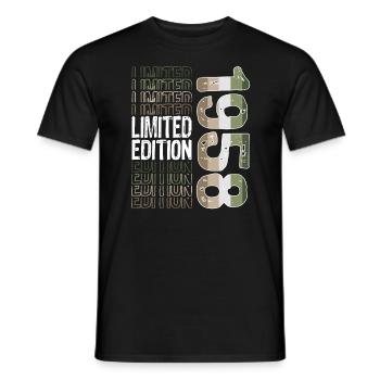Limited Edition since 1958 Birthday Vintage 1958 - Men's T-Shirt - black - Front - AI Model Male 178 light (178cm)