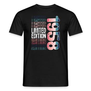 Limited Edition since 1958 Birthday Vintage 1958 - Men's T-Shirt - black - Front - AI Model Male 178 light (178cm)