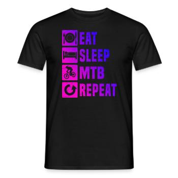 Men's Mountain Bike Cyclist Mountain Bike - Men's T-Shirt - black - Front - AI Model Male 178 light (178cm)