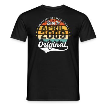 April 2009 Geburtstagsgeschenk April 2009 Vintage - Männer T-Shirt - Schwarz - Vorne - AI Model Male 178 light (178cm)