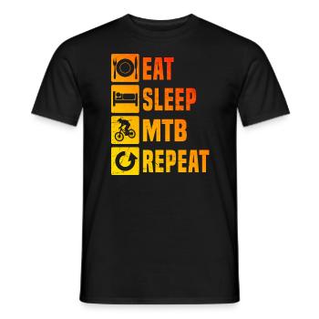 Cycling Cycling Mountain Bike Cyclist - Men's T-Shirt - black - Front - AI Model Male 178 light (178cm)